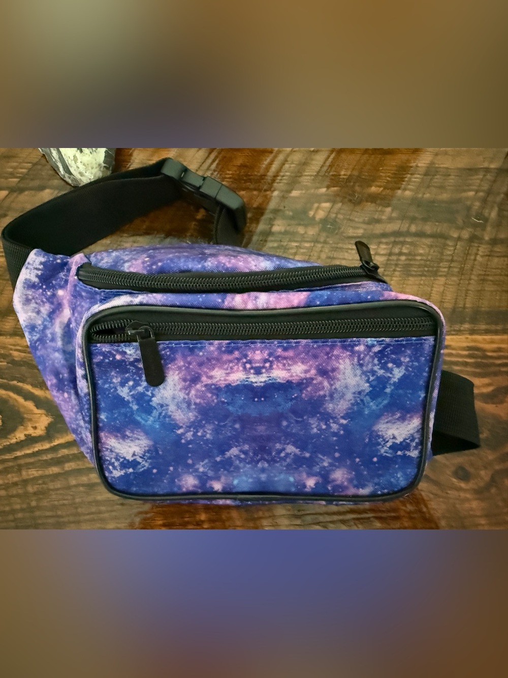 Galaxy Print Crossbody Sling Bag - Purple/Blue